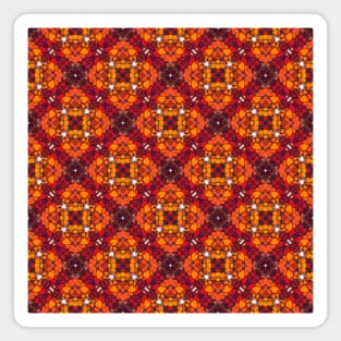 Clover Shaped Red and Orange Colored Pattern  - WelshDesignsTP005 Magnet